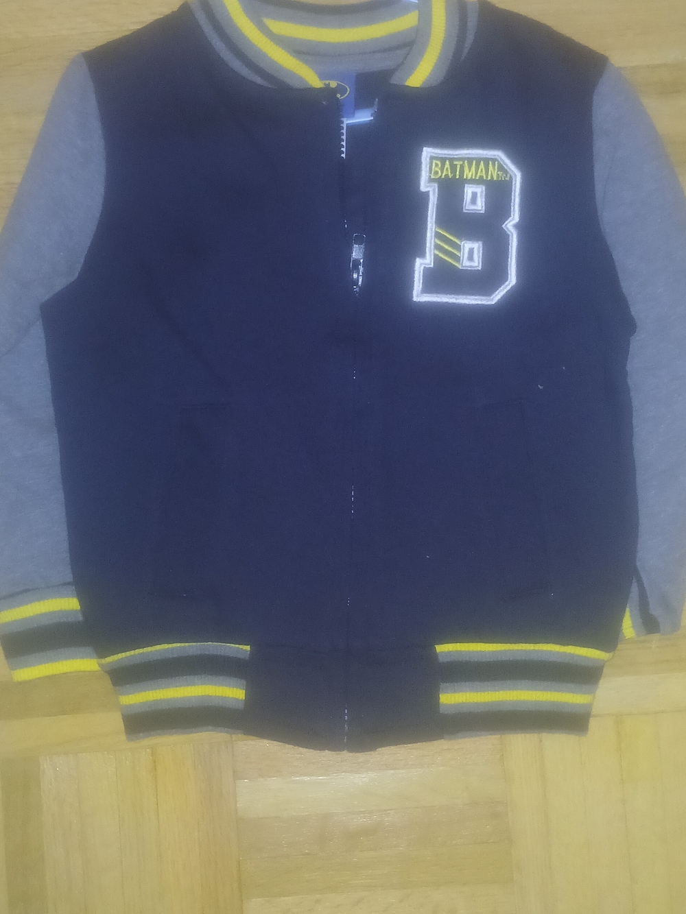 Batman Black, Gray & Yellow Kids Zip-Up Sweater Jacket